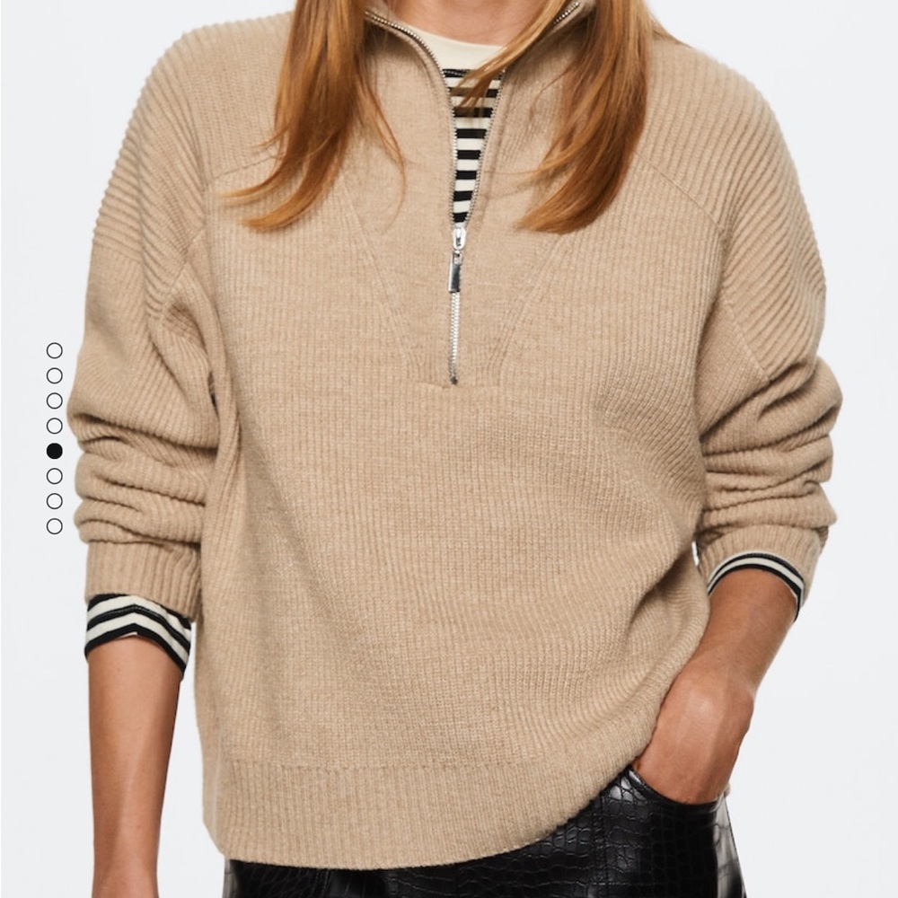 NWT Mango Oversized quarter zip
